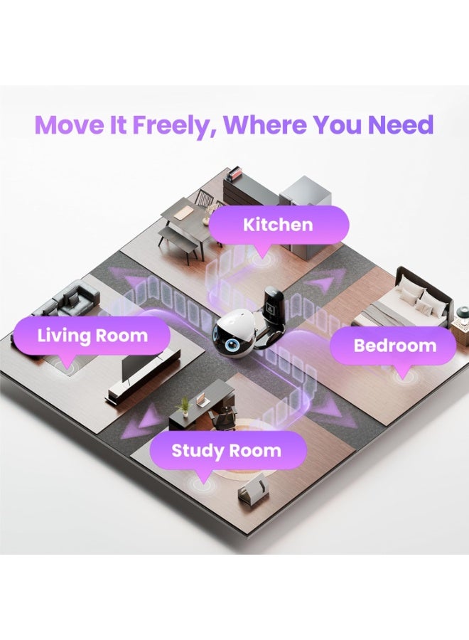 Enabot EBO Air 2 Plus FamilyBot 3K Home Camera Robot: Indoor Camera, Movable Robot Companion, 2-Way Video, AI Chat Mode, Auto-Recharge, Long Battery Life, Custom Facial Image, Night Vision - Image 3